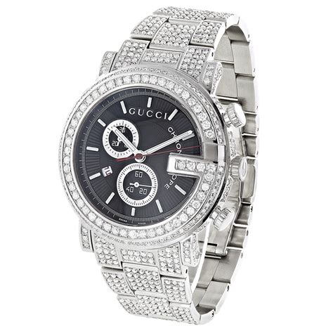 mens diamond gucci watch cheap|men's gucci watch diamond bezel.